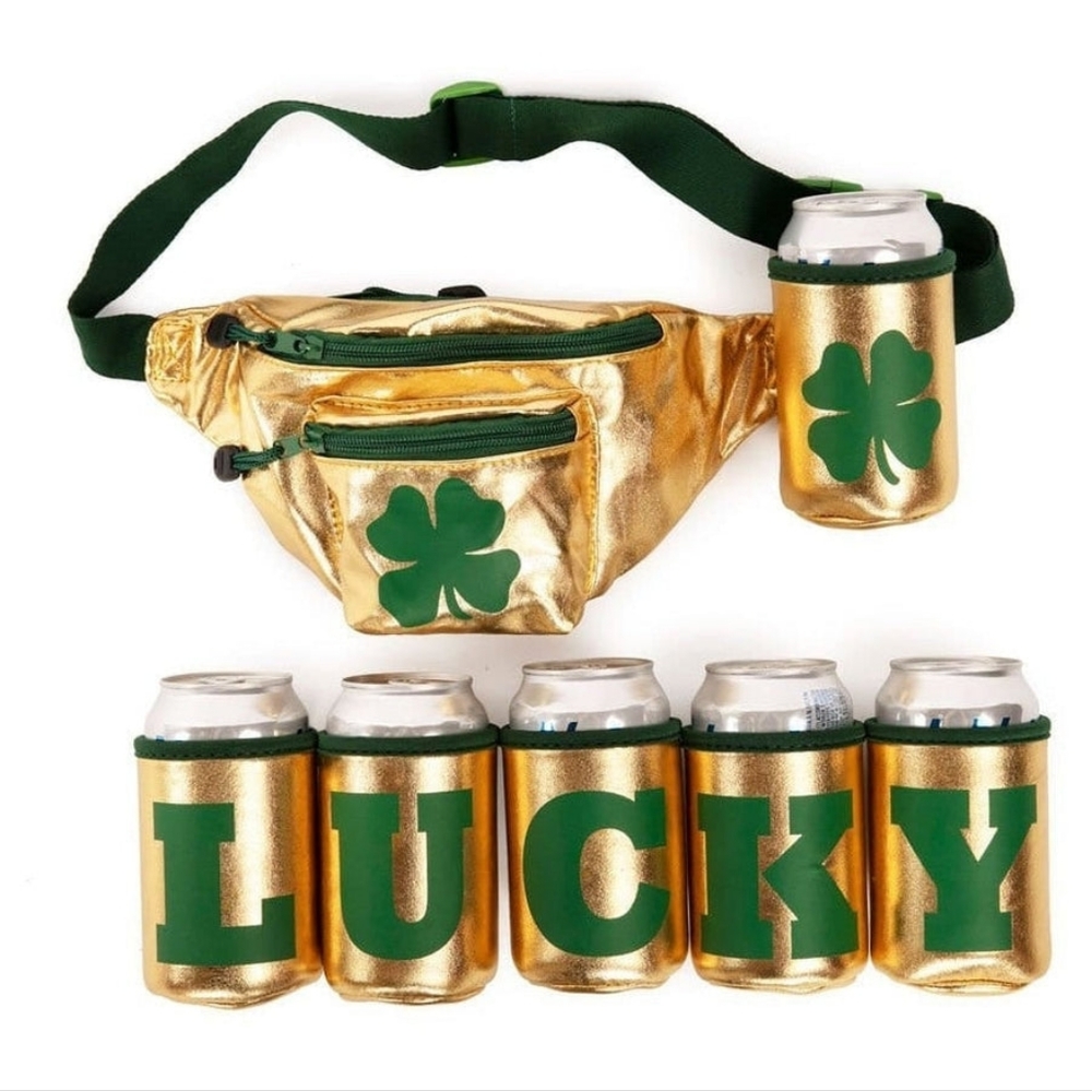 NWOT Tipsy elves lucky fanny pack with 6 drink holders